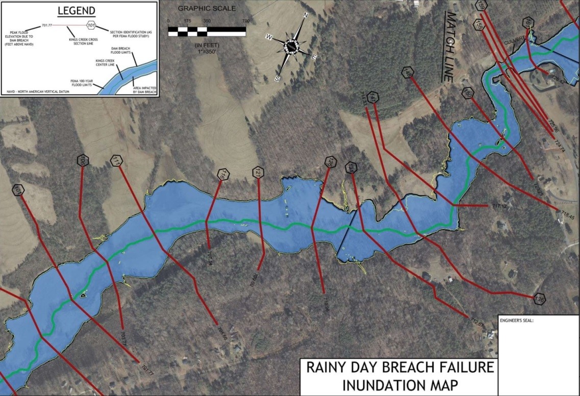 Downstream Inundation Map for High Hazard Dam